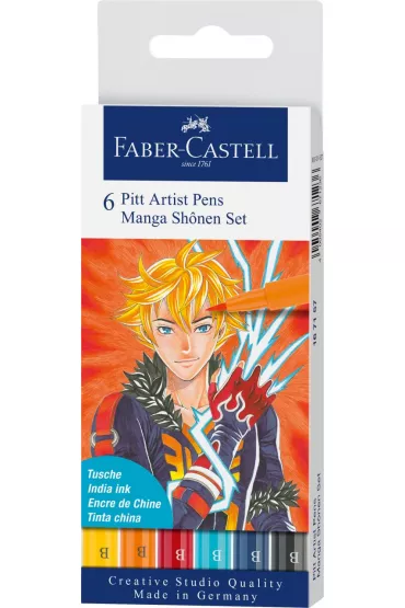 Faber-Castell Pitt artist pen manga etui shonen 6 szt.