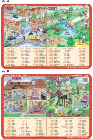 Visual System Podk�adka edukacyjna. Town, sport, home, family