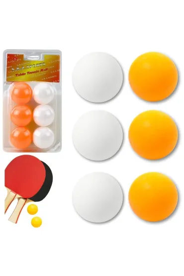 Pi�eczki do ping ponga bia�o-pomara�czowy 6 szt LeanToys