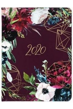 Kalendarz 2020 tygodniowy B6 Kwiaty bordo