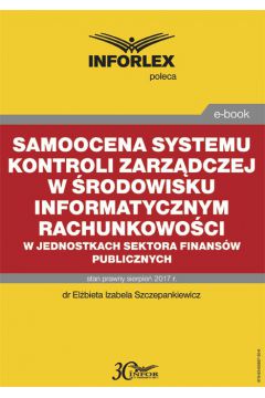 eBook Samoocena systemu kontroli zarzdczej w rodowisku informatycznym rachunkowoci w jednostkach sektora finansw publicznych pdf