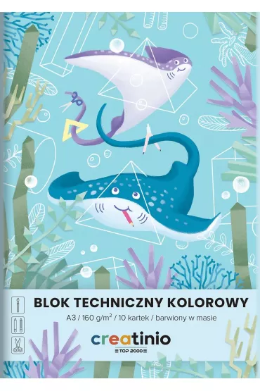 Top-2000 Blok techniczny Creatinio A3 kolorowy 10 kartek
