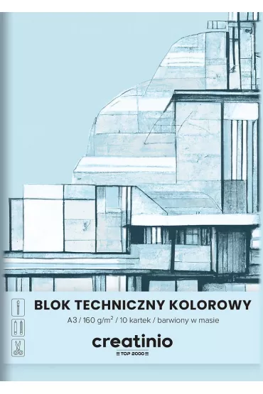 Top-2000 Blok techniczny Creatinio A3 kolorowy 10 kartek