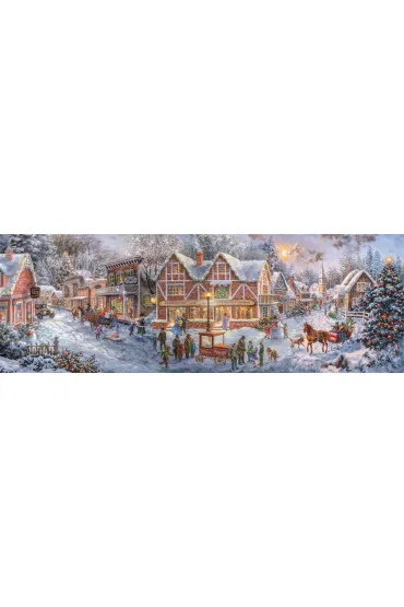 Puzzle 1000 el. Panorama Compact Christmas Collection Clementoni
