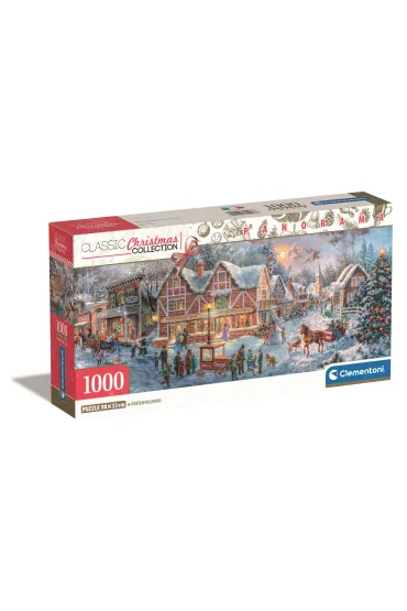 Puzzle 1000 el. Panorama Compact Christmas Collection Clementoni