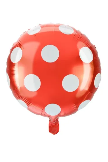 Balon foliowy kropki czerwony
