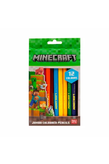 Astra Kredki o��wkowe tr�jk�tne Jumbo Minecraft 12 kolor�w