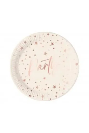 Godan Talerzyki papierowe Rose Gold Party 23cm 8 szt.