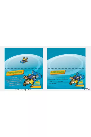 Stamp Zaproszenia Young Ch�opiec wz�r nr 08 10 szt.