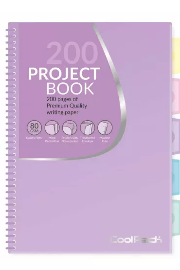 Koozeszyt A4 PP pastel Fiolet 02862 CoolPack kratka 100 kartek