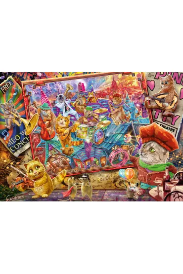 Puzzle 1000 el. Premium Quality. Stave Sundram, Muzykalne koty Schmidt - Steve  Sundram