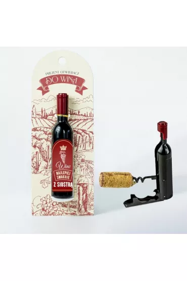 Be-Happy Gifts Otwieracz do wina korkoci�g - Wino najlepiej...