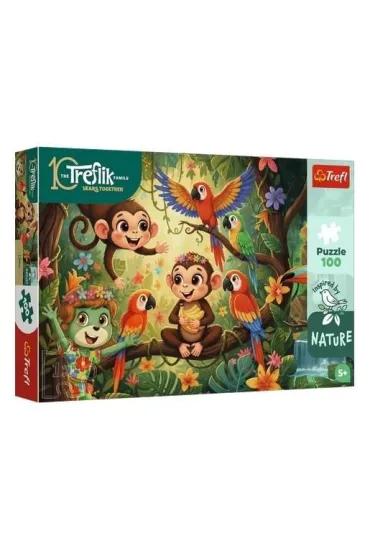 Puzzle 100 Rodzina Treflik�w Ma�pki TREFL