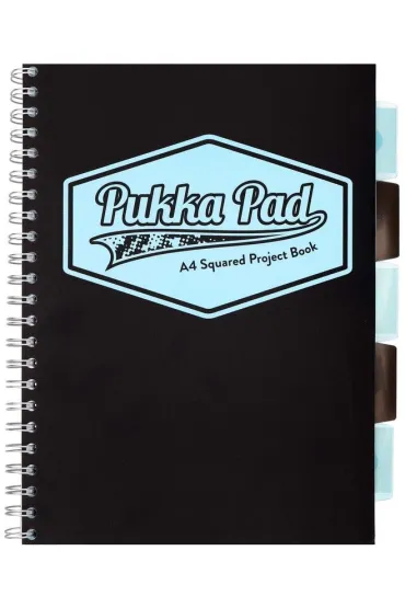 Pukka Pad Project Book A4 Black & Blue Sky kratka, 80g 100 kartek