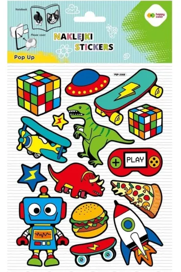 Happy Color Naklejki 3D POP UP - Cool Toys 146x240 mm