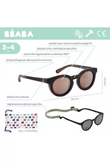 Beaba Okulary przeciwsoneczne dla dzieci 2-4 lata Happy - Dark tortoise