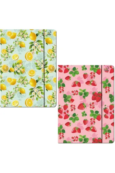 Bee-bee Teczka A4 z gumk� Cytryny Truskawki mix