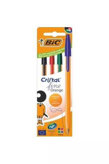Bic D�ugopis Orange Fine Cristal 4 szt mix