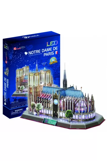 Puzzle 3D 149 el. Katedra Notre Dame LED Cubic Fun