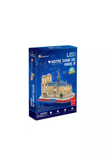 Puzzle 3D 149 el. Katedra Notre Dame LED Cubic Fun