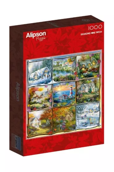 Puzzle 1000 el. Wszystkie pory roku- Chatki Alipson