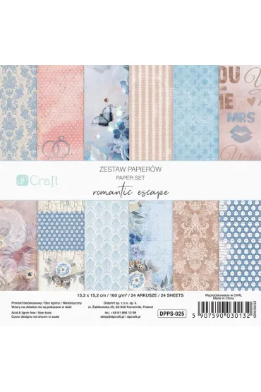 dpCraft Zestaw papier�w romantic 15,2 x 15,2 cm 24 ark.