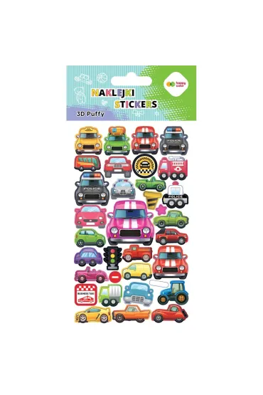 Happy Color Naklejki 3D PUFFY-Cars 10x20cm