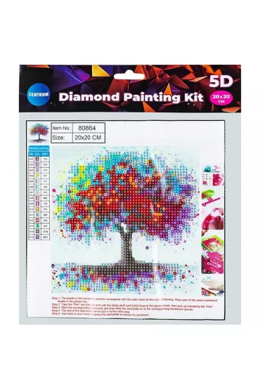 Centrum Diamentowa mozaika 5D - Red tree 20x20cm