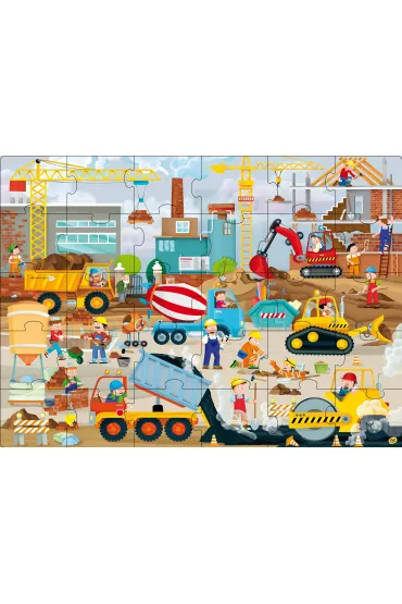 Puzzle Ksi��ka z puzzlami w pude�ku Pojazdy na budowie Wilga Play