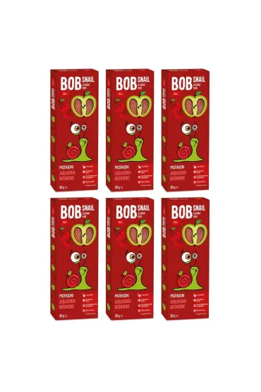 Bob Snail Przek�ska jab�kowo-wi�niowa bez dodatku cukru Zestaw 6 x 30 g