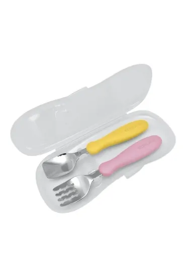 edisonMAMA Sztu�ce z etui mango/peach 2 el.