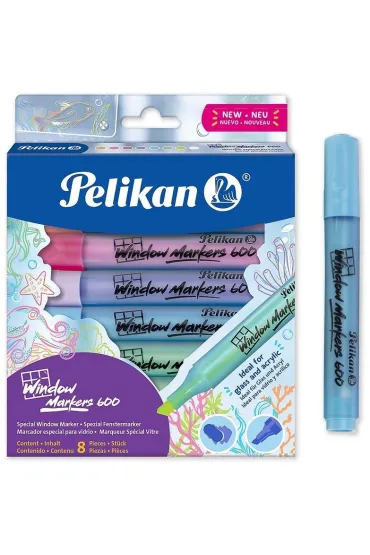 Herlitz Markery do szk�a 8 kolor�w PELIKAN