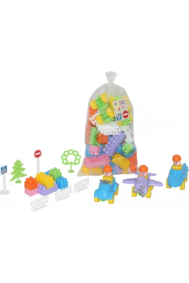 Polesie 52513 Klocki Budowniczy - 76 elem. w worku