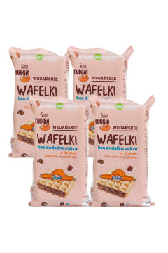Super Fudgio Wafelki z kremem kakaowo-orzechowym bez dodatku cukru Zestaw 4 x 120 g Bio