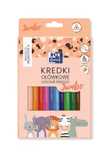 Oxford Kredki o��wkowe Kids Jumbo 12 szt.