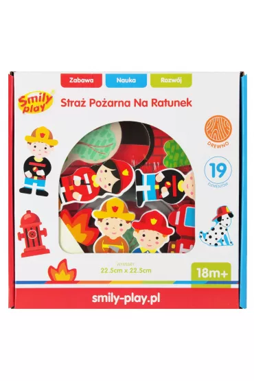 Remiza stra�acka drewniana z akcesoriami SMILY PLAY SPW84940