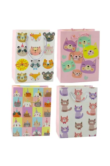 LeanToys Torebka prezentowa brokatowa mix 23x18x10.5cm