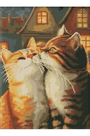 Ideyka Diamentowa mozaika - Zakochane koty 30x40cm