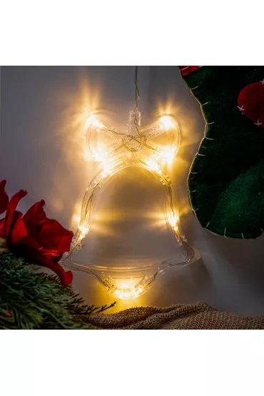Lampki LED wiszca ozdoba dekoracja okna witeczne choinkowe dzwoneczek przyssawki 10 LED