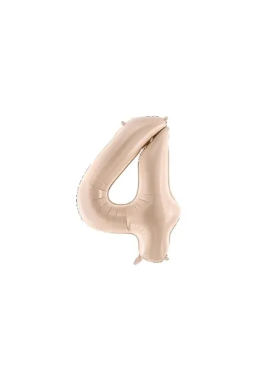 PartyDeco Balon foliowy cyfra 4 72cm c. be�