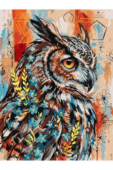 Ideyka Malowanie po numerach - Ekspresyjna sowa 30x40cm