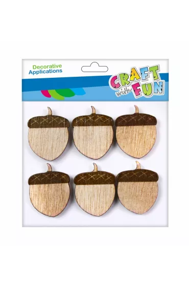 Craft with Fun Ozdoba drewniana samoprzylepne �o��dzie 6 szt.