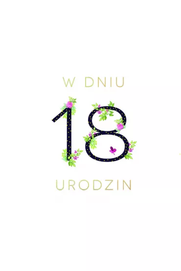 Clear Creations Karnet Swarovski kwadrat Urodziny 18 CL1818_PO