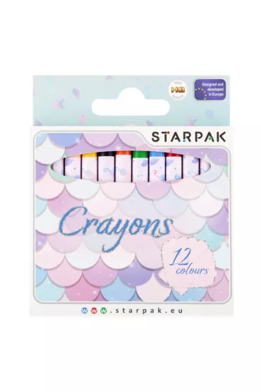 Kredki woskowe 12 kolor�w Syrenka STARPAK 536295 12 szt.