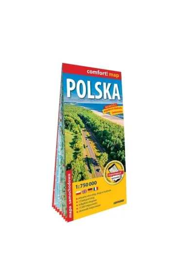Polska laminowana mapa samochodowa 1:750 000