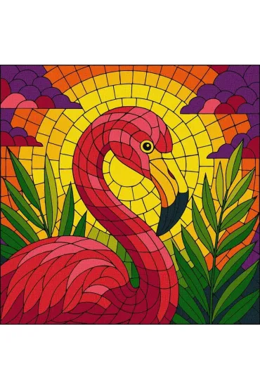 Ideyka Malowanie po numerach - Witra�. Flaming 30x30cm