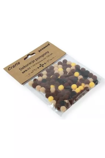 Penword Dekoracje pompony mix br�zowy 1cm