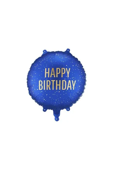 PartyDeco Balon foliowy pastylka Happy Birthday 35x35cm
