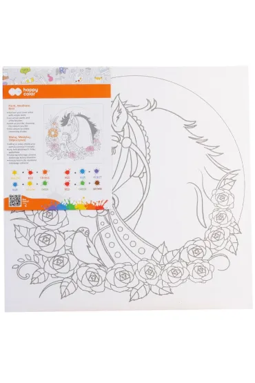 Podobrazie bawe�niane  z nadrukiem Ko� 25x25 tablica MDF Happy Color