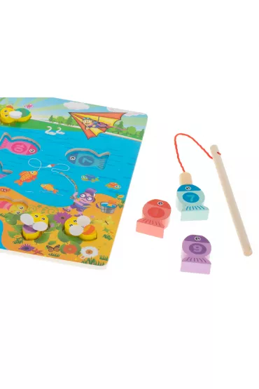 Gra drewniana rybki �owienie rybek na magnes pszcz�ki montessori